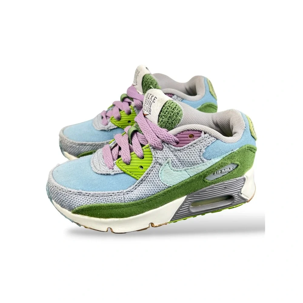 Nike Air Max 90 Sun Club Kids Blue Green Purple DQ4017-400 Size 12C